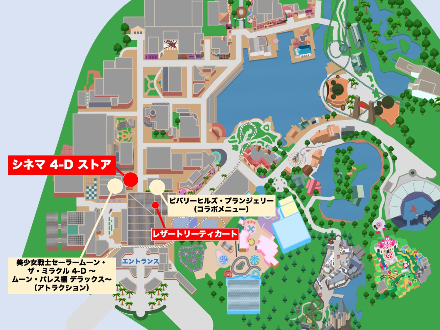 USJ×セーラームーングッズ販売場所地図