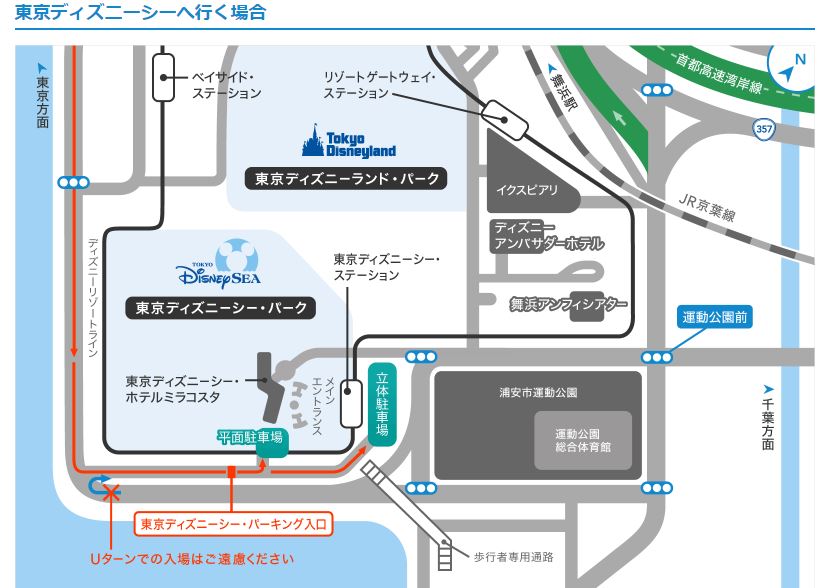 ディズニーシー駐車場の地図