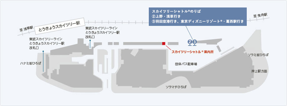 東京スカイツリーのバス乗り場