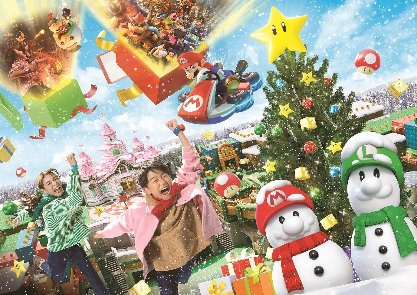 マリオエリアのウインターデコレーション（ユニバのクリスマス2023）