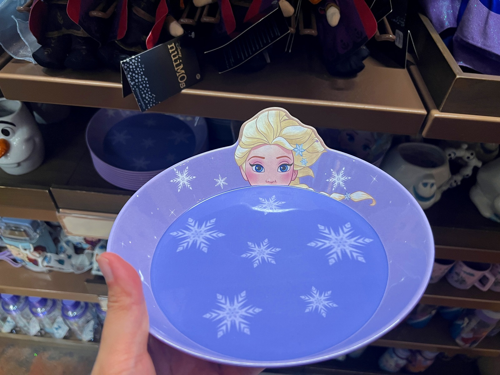 香港ディズニーアナ雪グッズ：エルサのプラスチック平皿