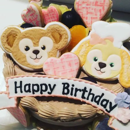 ダッフィーとクッキーちゃん誕生日ケーキ