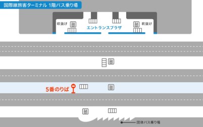 国際線ターミナル5番乗り場のマップ