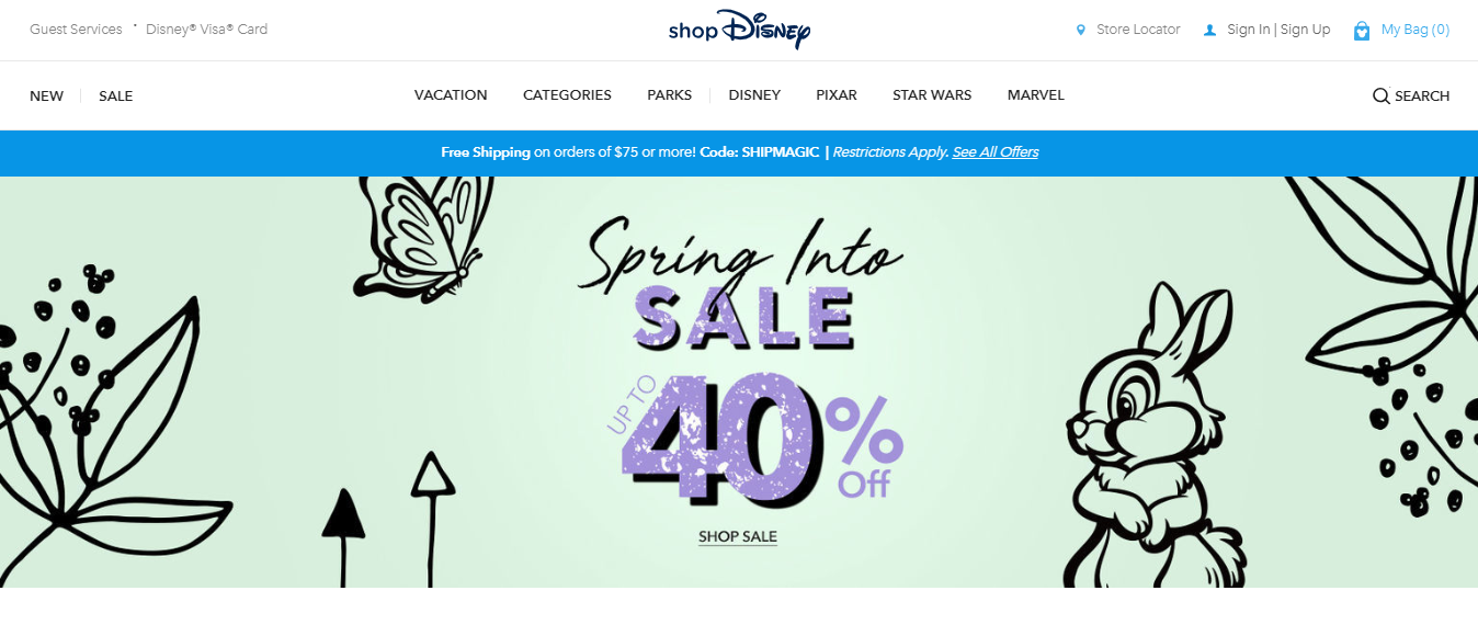 shop Disneyのトップ