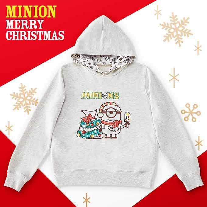 MINION MERRY CHRISTMASパーカー（スパンコールツリー）