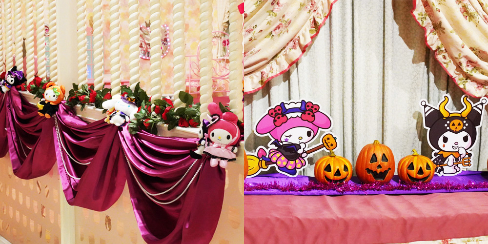 豪華なキティキャッスルもハロウィンムードに