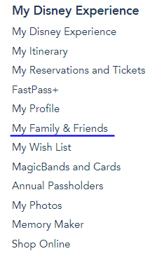 「My Family & Friends」をクリック