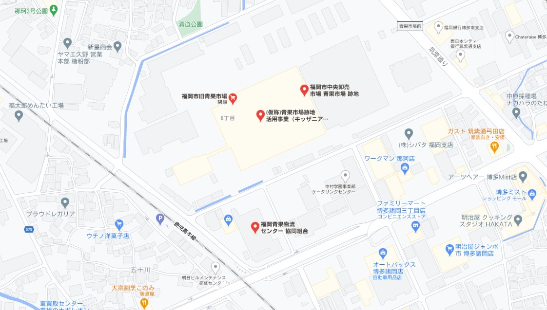 青果市場跡地の地図