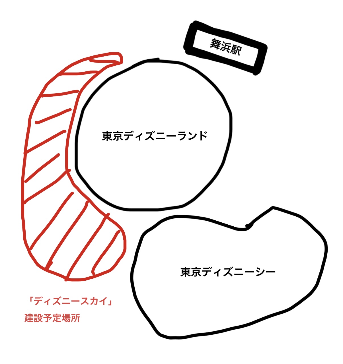 「ディズニースカイ」建設予定と噂された場所